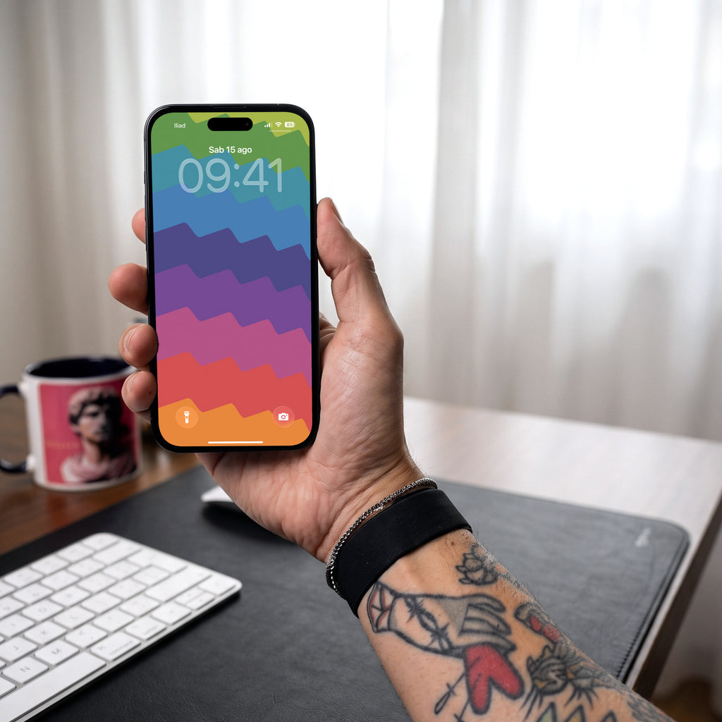 Gradino — lock screen sull'iPhone, in mano